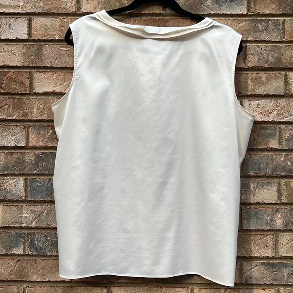 Talbots sleeveless blouse cream large - Picture 2 of 9